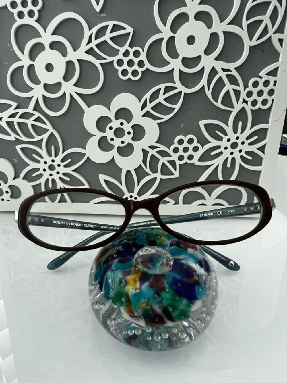 Bonnie Clyde Pixie frames layered teal